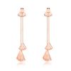 Designer inspired gold tone stainless steel fashion dangling earrings