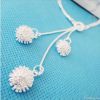 flower 925 silver necklace