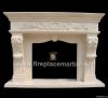 Flower Carved Fireplace