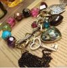 Fashion Alloy beads chain heart pendant bracelet, jewelry set hot sale