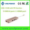 2017 newest Rose Silver type c usb 3.0/3.1 hub with PD charging &amp; HDMI