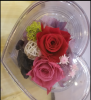 Heart - shaped glass cover preserved flower gift box