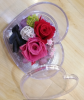 Heart - shaped glass cover preserved flower gift box