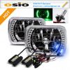 SQUARE SEMI SEALED BEAM with LED HALO RING  INSTALL H4 Halogen /HID XENON BULB  Auto sealed beam headlight