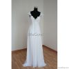 MGSD3008(f)-deep V neck chiffon wedding dress, bridal gown