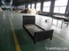 wooden leather bed