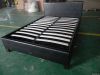 wooden leathe bed