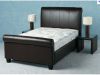 wooden leathe bed