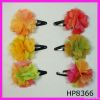 6pcs/set kid's chiffon rosette hair pin