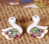 2012 new  animal rhinestone zinc ally stud earrings