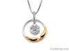 18K Rose and White Gold Wing of Angel Diamond Pendant
