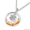 18K Rose and White Gold Wing of Angel Diamond Pendant