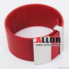 Red genuine leather bracelet with stainless steel buckle