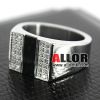 Stainless steel ring with crystal setting