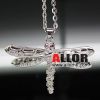 2012 Stainless steel dragonfly necklace with red crystal setting