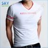 V Neck Short Sleeve Contrast Cotton T-Shirt for Men