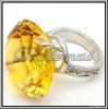 Wholesale high end gold crystal glass wedding napkin ring