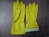 Spray flock lined latex household gloves