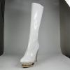 white leather boot