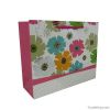 Silver stamping flowery paper shopping bag