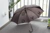 2012 new style black straight umbrella with curved handle