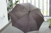 2012 new style black straight umbrella with curved handle
