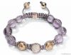 Shamballa Bracelet , delicate carft , trendy design, purple crystal