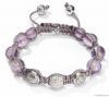 Shamballa Bracelet , delicate carft , trendy design, purple crystal