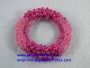 Hot Pink Beads Scrunchies