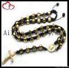 disco ball beads rosary, shamballa beads rosary with pendant