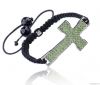 2012 latest fashion shamballa alloy rhinestone cross bracelets