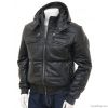 Mens Black Leather Puffa Jacket Rostock