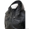 Mens Black Leather Puffa Jacket Rostock