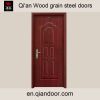 Wood grain steel fire door