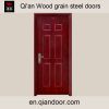 Wood grain steel fire door QA-GFM006