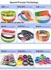 Custom Silk screen heat transfer printing logo silicon wristband rubber bracelet        