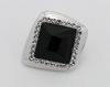 Fashion Black Gemstone Crystals Acrylic Rhombus Stud Earring for Lady