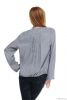 2012long sleeve V-neck pin tuck elastic at hem blouse