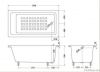 square build in cast iron bathtub NH-005