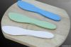 Pizza knife Blue plastic butter knife with hole for hang