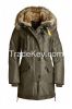 Parajumpers 2014 Winter Women White Duck Down Parkas Raccoon Fur Hooded Button Warm Thick Long- Sleeve Zipper Ladies ' Casual Long Coats 921