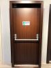 Fire Rated Door-with panic bar and wood patterned paint-Fire Exit Door