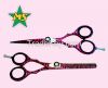 Professional Barber Razor Edge Hair Cutting Scissors &amp; Shears Set Pink Zebra Set