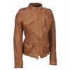Tan Color Leather Motorbike Jacket/Cowhide Leather Fashion