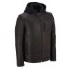 New Hooded Mens Causal Belted Design Slim Pu Leather Zipper Jacket Polar Coat