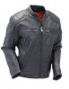 Fashion motorcycle men's genuine leather jacket with faux fur collar leather