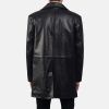 pure black leather long coat