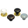 CUPBOARD KNOB / CERAMIC KNOB /WITH OR WITHOUT GOLD RING AND WITH OR WITHOUT GOLD PLATE CUPBOARD KNOB / WHITE, BLACK FINISH KNOB