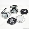 Deluxe black crystal metal compact mirror