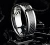 8MM Tungsten Carbide Mens Wedding Band Ring Black Size All